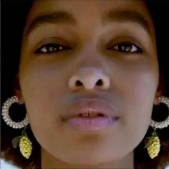 New ZARA Lemon Shaped Beaded Pearl Hoop Earrings - Picture 3 of 12